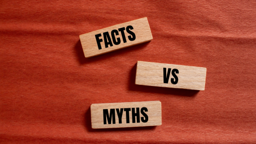 An image with a plain background and text Myth vs Fact