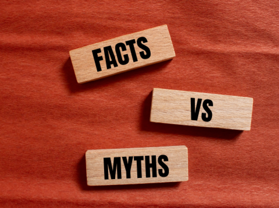 An image with a plain background and text Myth vs Fact