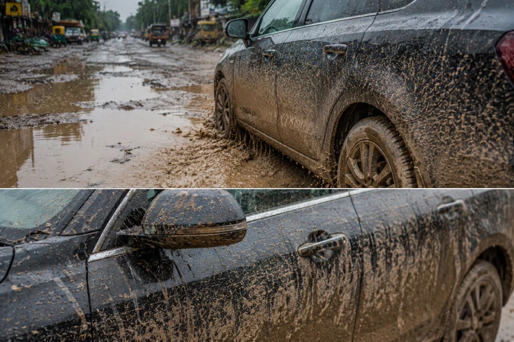 Image of mud over car’s exterior