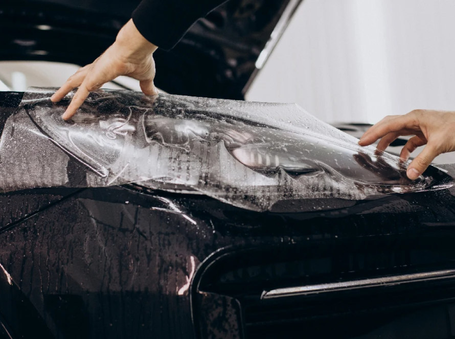 Image of PPF being applied to a car