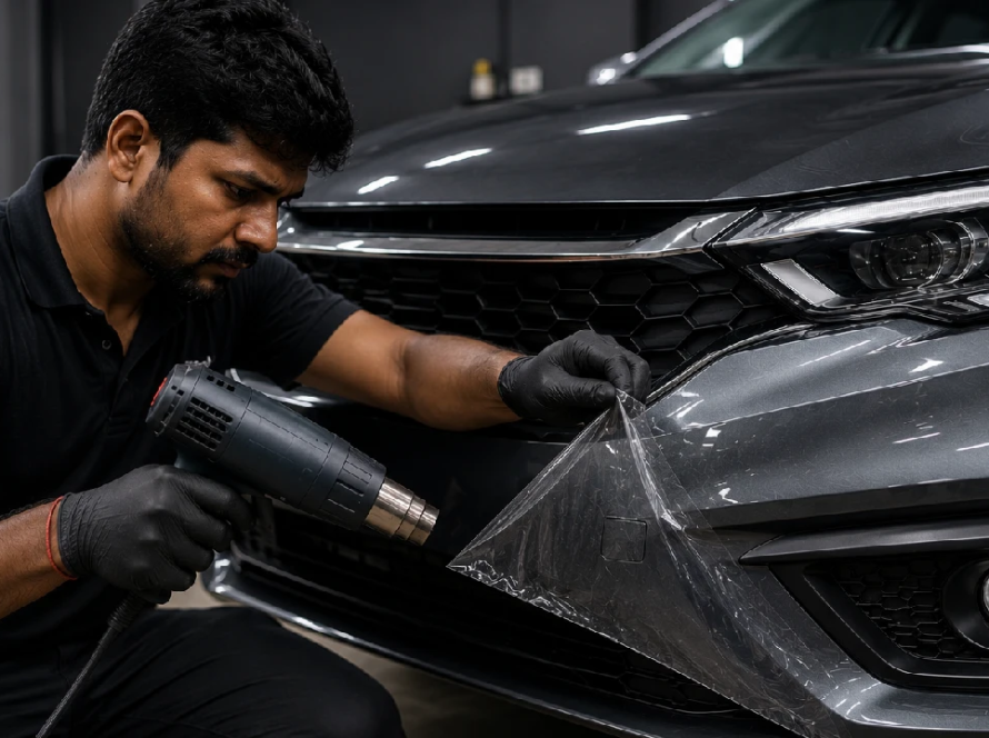 technician-removing-car-ppf-with-heat-gun