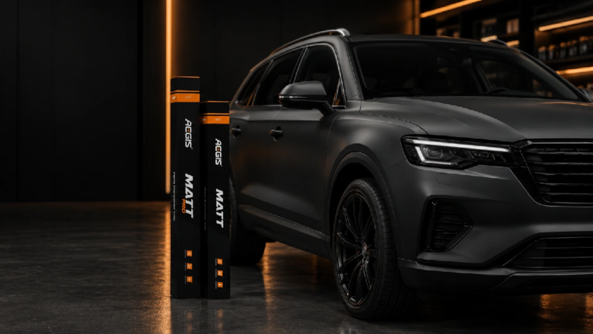 Dark SUV with matte PPF finish